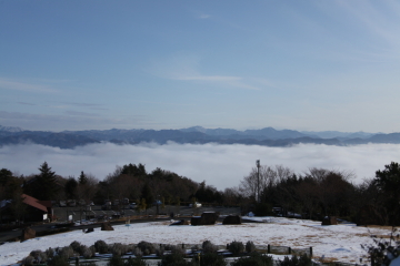 Snow on Mt. Onade-san and Morning Fog over Sayo on Dec. 28, 2011